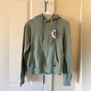 Green Hoodie with Floral Design